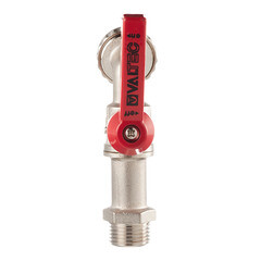 Кран шаровой латунный Valtec 1/2 НР(ш) х 1/2 НР(ш) ручка со штуцером угловой (VT.051.N.04) - фото 4