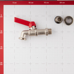 Кран шаровой латунный Valtec 1/2 НР(ш) х 1/2 НР(ш) ручка со штуцером угловой (VT.051.N.04) - фото 3