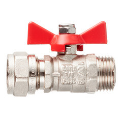 Кран шаровой латунный Valtec 16 обж(ц) х 1/2 НР(ш) для металлопластиковых труб бабочка прямой (VT.341.N.1604) - фото 6