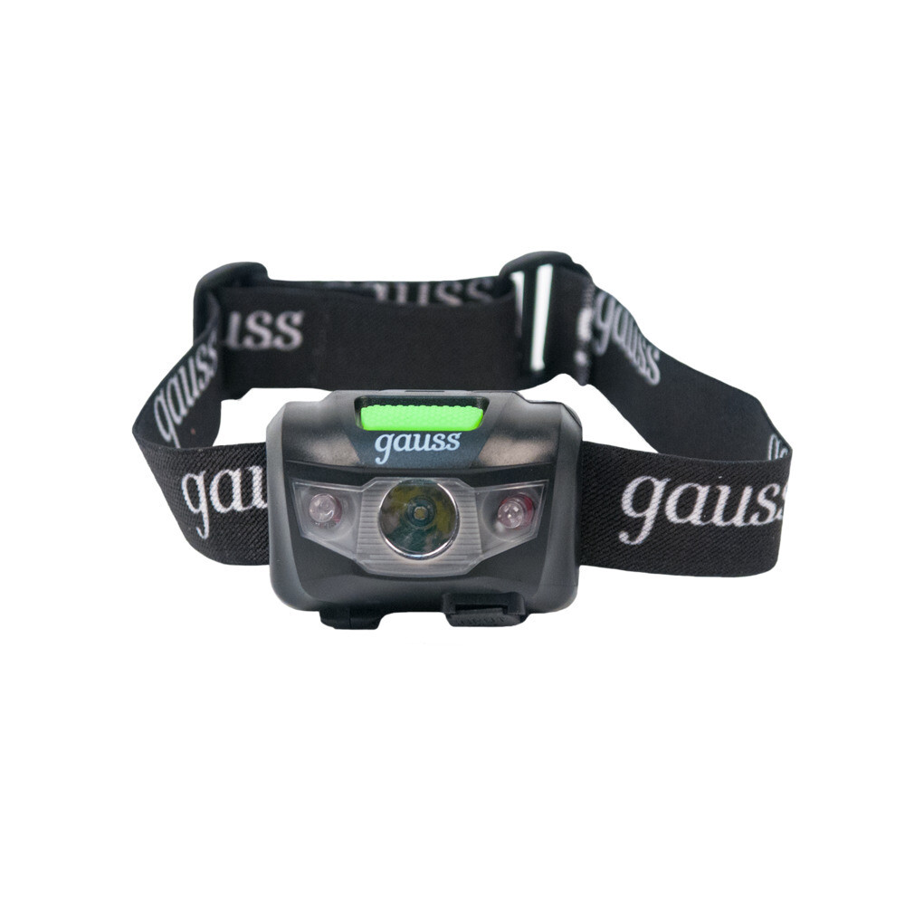 Изображение товара Налобный светодиодный фонарь Gauss GF405 с аккумулятором USB 4 режима