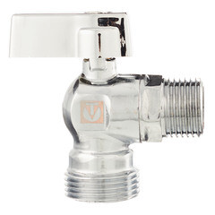 Кран шаровой латунный Valtec 3/4 НР(ш) х 1/2 НР(ш) к бытовой технике мини угловой (VT.392.N.05) - фото 2