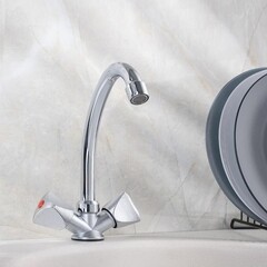 Смеситель для кухни РМС хром с высоким изливом двухвентильный (SL119-271) - фото 4