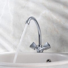 Смеситель для кухни РМС хром с высоким изливом двухвентильный (SL119-271) - фото 3