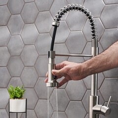 Смеситель для кухни профессиональный РМС нержавеющая сталь (SUS124-016F-2) - фото 4