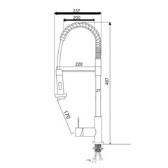 Смеситель для кухни профессиональный РМС нержавеющая сталь (SUS124-016F-2) - фото 2