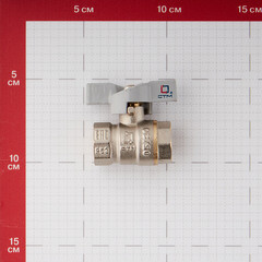 Кран шаровой латунный СТМ 1/2 ВР(г) х 1/2 ВР(г) бабочка прямой - фото 5