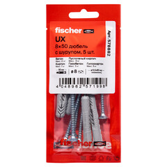 Дюбель универсальный Fischer UX 8x50 мм нейлон с шурупом (5 шт.) - фото 2