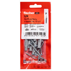 Дюбель универсальный Fischer UX 6x35 мм нейлон с шурупом (10 шт.) - фото 2
