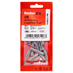 Дюбель универсальный Fischer UX 5x30 мм нейлон с шурупом (10 шт.) - фото 2