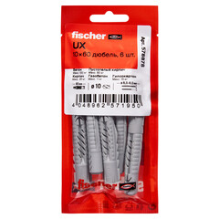Дюбель универсальный Fischer UX 10x60 мм нейлон с буртом (6 шт.) - фото 2
