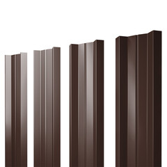Евроштакетник двухсторонний М-образный 0,45 мм 100х1800 мм коричневый RAL 8017 прямой срез