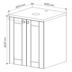 Тумба под раковину со столешницей 1Marka Organic 60 см подвесная монолит дарк (Ц0000031350) - фото 14