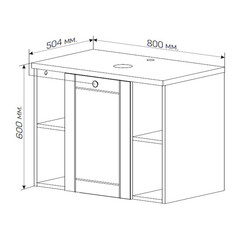 Тумба под раковину со столешницей 1Marka Organic 80 см подвесная монолит дарк (Ц0000031351) - фото 14