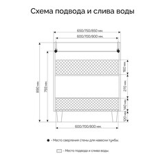 Тумба под раковину Маркастрой Line 85 см напольная дуб вотан/белая (Ц0000041929) - фото 16