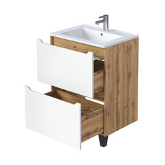 Тумба под раковину Маркастрой Line 65 см напольная дуб вотан/белая (Ц0000041925) - фото 14