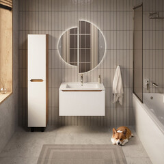 Тумба под раковину Маркастрой Line 85 см подвесная дуб вотан/белая (Ц0000041930) - фото 11