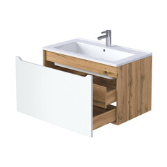 Тумба под раковину Маркастрой Line 85 см подвесная дуб вотан/белая (Ц0000041930) - фото 14