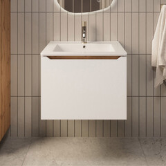 Тумба под раковину Маркастрой Line 65 см подвесная дуб вотан/белая (Ц0000041926) - фото 13