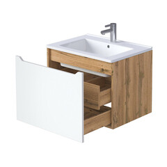 Тумба под раковину Маркастрой Line 65 см подвесная дуб вотан/белая (Ц0000041926) - фото 14