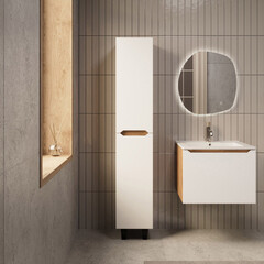 Пенал Маркастрой Line 35 см напольный дуб вотан/белый - фото 10