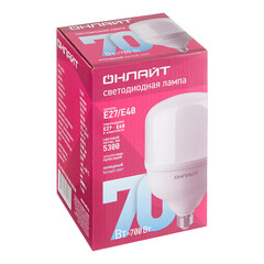 Лампа светодиодная Онлайт Е27/Е40 6500К 70 Вт 5300 Лм 176-264 В цилиндр матовая - фото 3