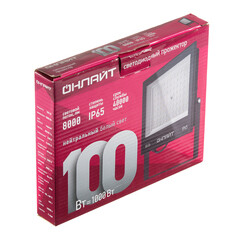 Прожектор светодиодный Онлайт OFL 4000К 100 Вт IP65 черный - фото 3