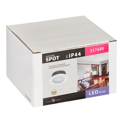 Светильник встраиваемый светодиодный белый 10 Вт 3000К IP44 Novotech Spot (357600) - фото 3