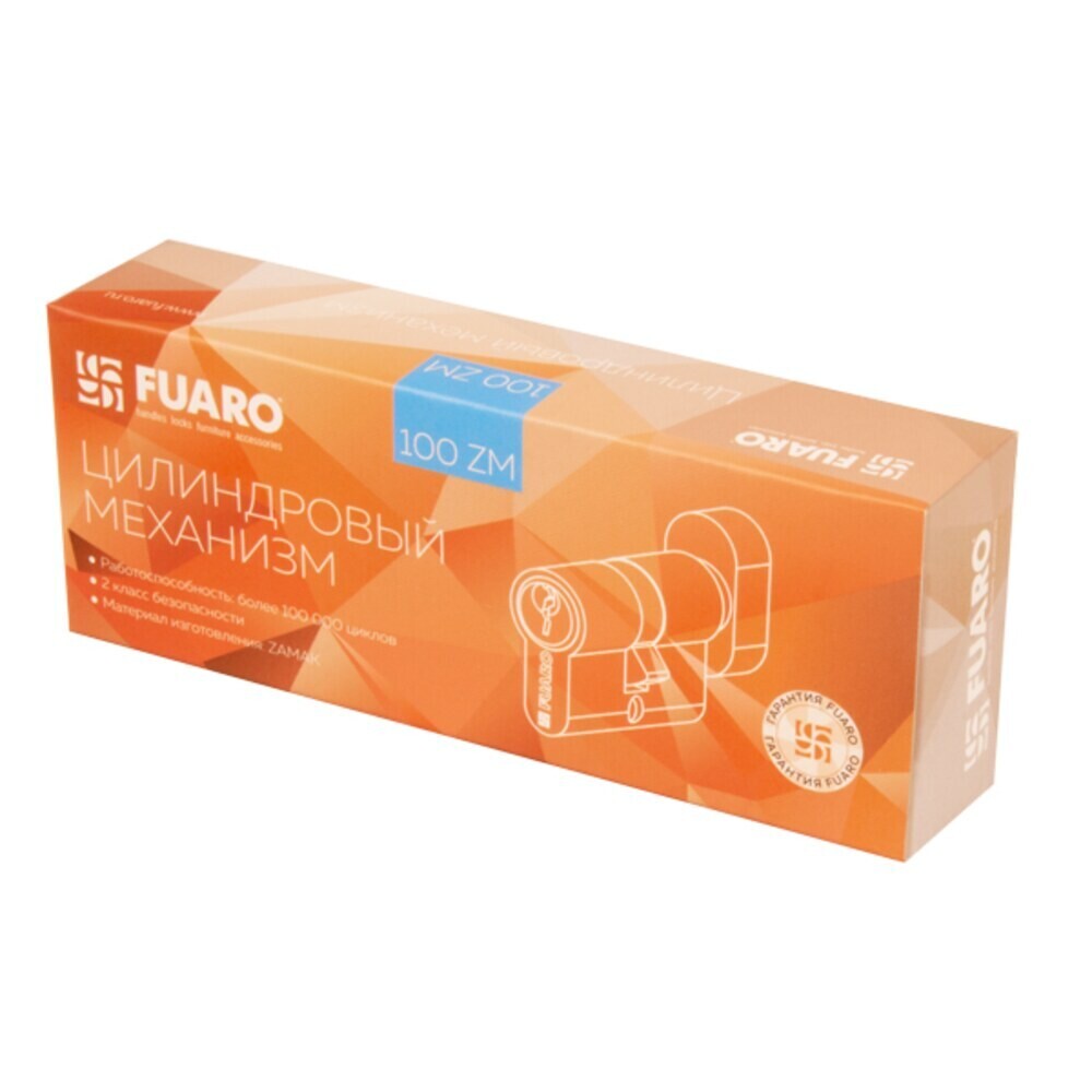 

Цилиндр Fuaro 100 ZM 70 35х35 мм ключ/вертушка черный