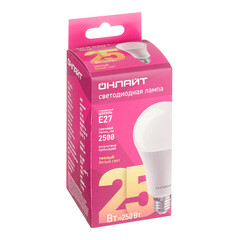 Лампа светодиодная Онлайт E27 2700К 25 Вт 2100 Лм 220-240 В груша A60 матовая - фото 3