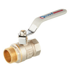 Кран шаровой латунный СТМ 3/4 ВР(г) х 3/4 НР(ш) ручка прямой - фото 1