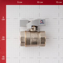 Кран шаровой латунный СТМ 1 ВР(г) х 1 ВР(г) бабочка прямой - фото 4
