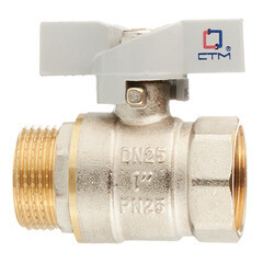 Кран шаровой латунный СТМ 1 ВР(г) х 1 НР(ш) бабочка прямой - фото 2