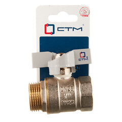 Кран шаровой латунный СТМ 1 ВР(г) х 1 НР(ш) бабочка прямой - фото 5