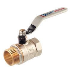 Кран шаровой латунный СТМ 1 ВР(г) х 1 НР(ш) ручка прямой - фото 1