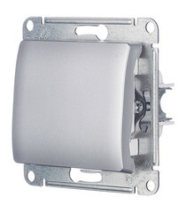 Выключатель Systeme Electric Glossa одноклавишный встраиваемый алюминий (GSL000311) - фото 4