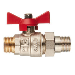 Кран шаровой латунный Valtec Base 1/2 НР(ш) х 1/2 НР(ш) бабочка с полусгоном прямой (VT.226.N.04) - фото 6