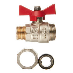 Кран шаровой латунный Valtec Base 1/2 НР(ш) х 1/2 НР(ш) бабочка с полусгоном прямой (VT.226.N.04) - фото 5