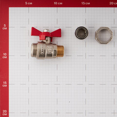 Кран шаровой латунный Valtec Base 1/2 НР(ш) х 1/2 НР(ш) бабочка с полусгоном прямой (VT.226.N.04) - фото 3