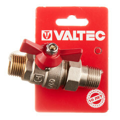 Кран шаровой латунный Valtec Base 1/2 НР(ш) х 1/2 НР(ш) бабочка с полусгоном прямой (VT.226.N.04) - фото 2