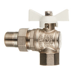 Кран шаровой латунный Valtec Base 1/2 ВР(г) х 1/2 НР(ш) бабочка с полусгоном угловой (VT.228.NW.04) - фото 6