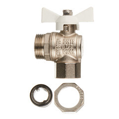 Кран шаровой латунный Valtec Base 1/2 ВР(г) х 1/2 НР(ш) бабочка с полусгоном угловой (VT.228.NW.04) - фото 5