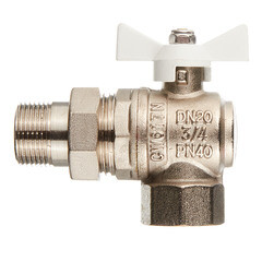 Кран шаровой латунный Valtec Base 3/4 ВР(г) х 3/4 НР(ш) бабочка с полусгоном угловой (VT.228.NW.05) - фото 5