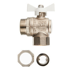 Кран шаровой латунный Valtec Base 3/4 ВР(г) х 3/4 НР(ш) бабочка с полусгоном угловой (VT.228.NW.05) - фото 6