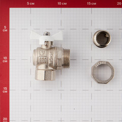 Кран шаровой латунный Valtec Base 3/4 ВР(г) х 3/4 НР(ш) бабочка с полусгоном угловой (VT.228.NW.05) - фото 2
