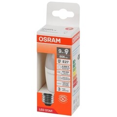 Лампа светодиодная Osram E27 4000К 9 Вт 806 Лм 170-250 В свеча В75 матовая - фото 8