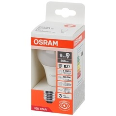 Лампа светодиодная Osram E27 4000К 9 Вт 806 Лм 170-250 В груша A75 матовая - фото 8