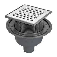 Изображение товара Трап душевой вертикальный Bettoserb Superior Quadro с комбинированным затвором 150х150 мм d50 мм решетка из нержавеющей стали (14702510)