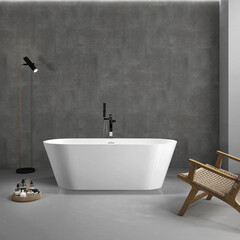 Ванна акриловая Abber 170х74 см отдельностоящая с ножками (AB9268-1.7) - фото 3