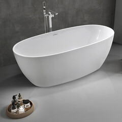 Ванна акриловая Abber 170х80 см отдельностоящая с ножками (AB9265-1.7) - фото 3