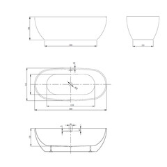 Ванна акриловая Abber 180х81,5 см отдельностоящая с ножками (AB9263-1.8) - фото 2